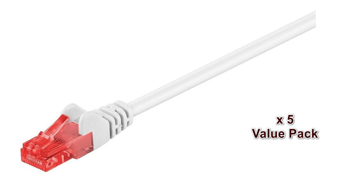 MicroConnect U/UTP CAT6 15M White 5 PACK