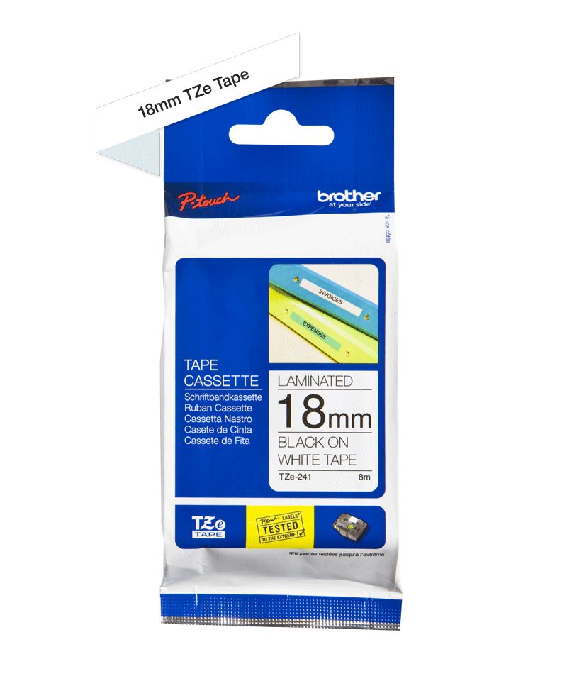 Brother TZE241 18MM BLACK ON WHITE