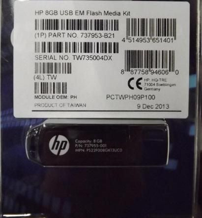 Hewlett Packard Enterprise 8GB USB flash media key