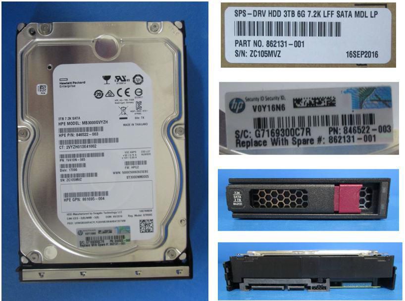 Hewlett Packard Enterprise DRV HDD 3TB 6G 7.2K LFF SATA
