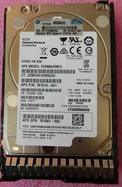 Hewlett Packard Enterprise 600GB SAS 12G 10K SFF SC DS