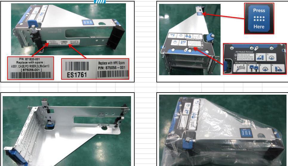 Hewlett Packard Enterprise PCI riser cage