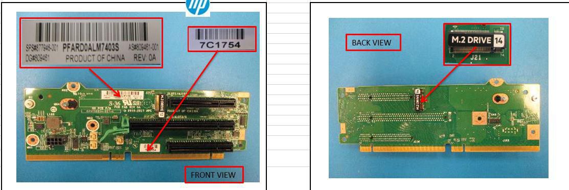 Hewlett Packard Enterprise SPS-PCA 3S 2X8 X16 PCI-E M.2