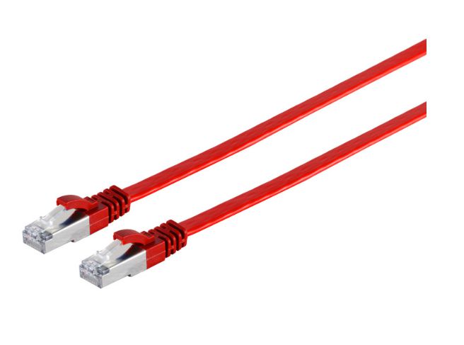 MicroConnect U/FTP CAT6A 0.5M Red Flat