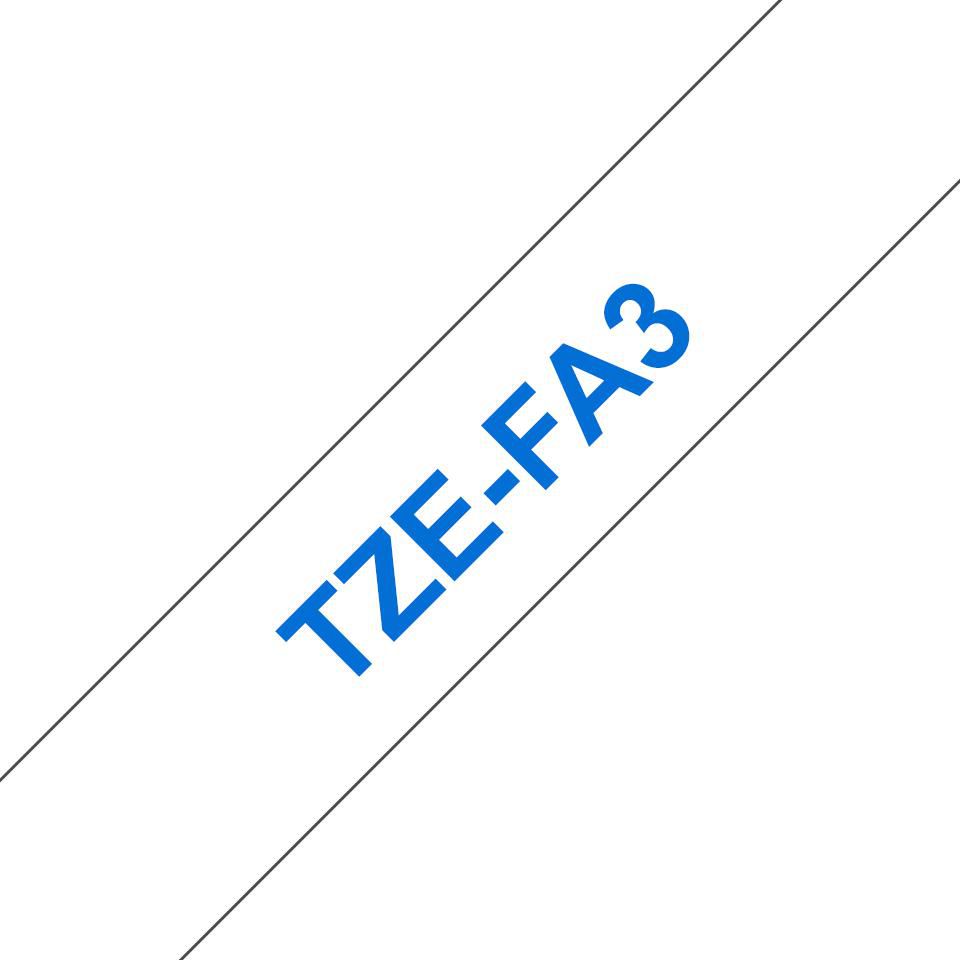 Brother TZEFA3 12MM BLUE ON WHITE