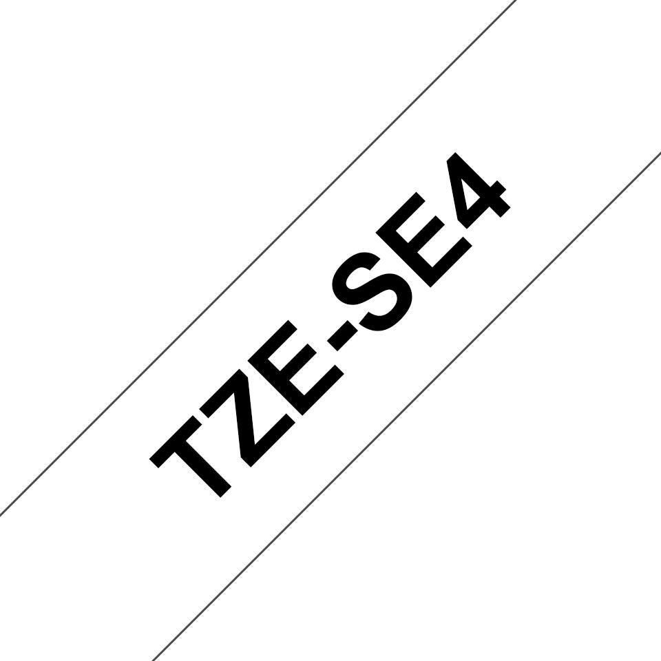 Brother TZESE4 Black on White 18mm