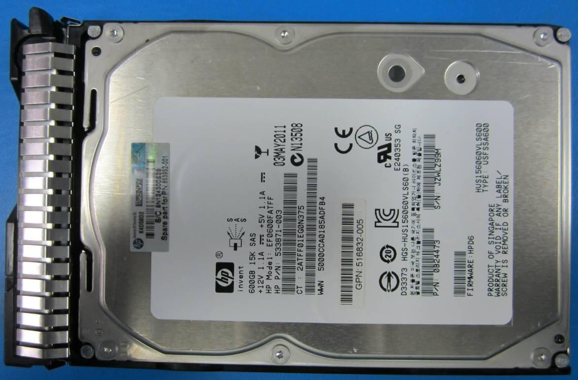 Hewlett Packard Enterprise 600GB 6GA15K 3.5" DP EVA