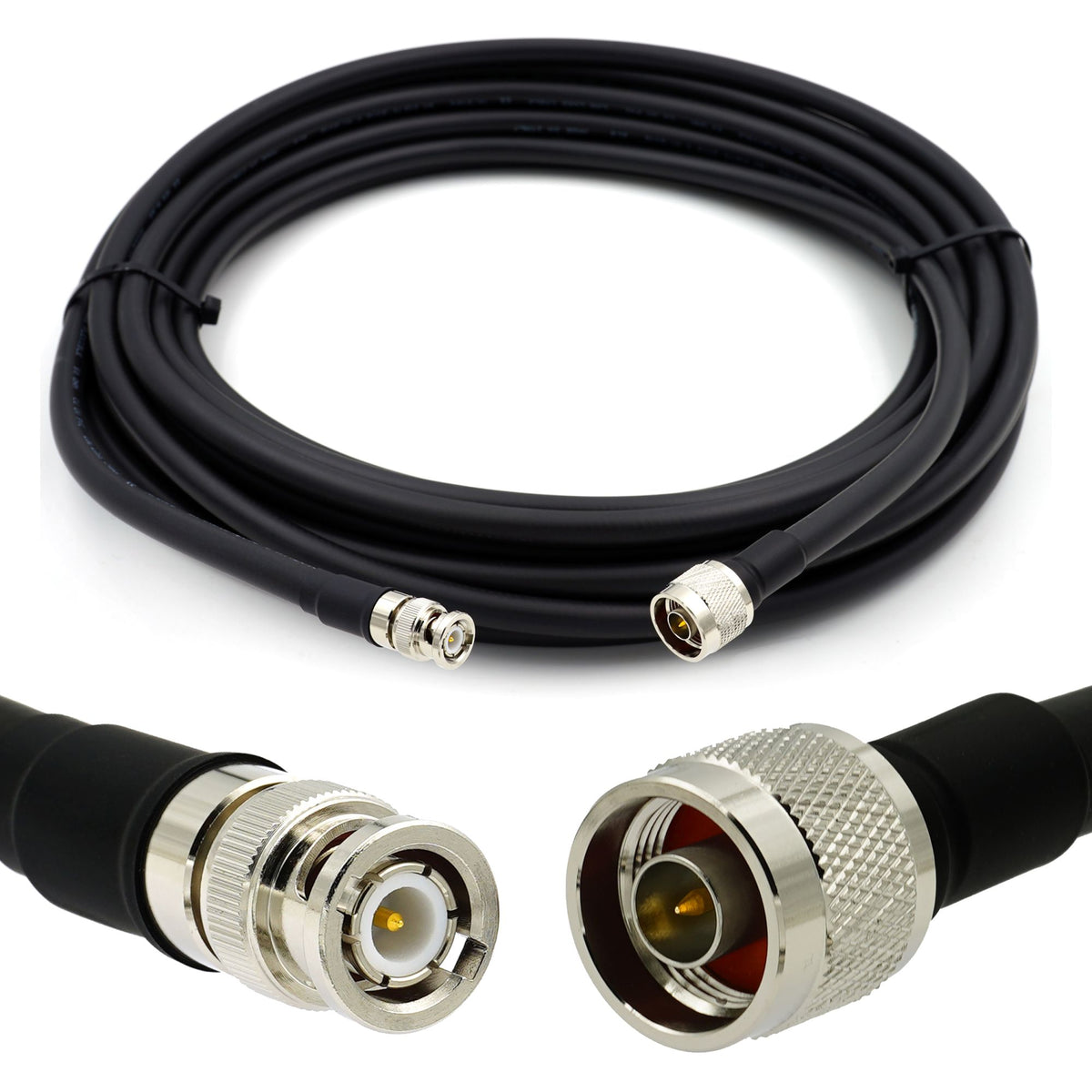 Rangeful BNC Male to N Male 40m Flexible Coaxial Cable — LMR400 UF UltraFlex equivalent HF400-BNCM-NM-40