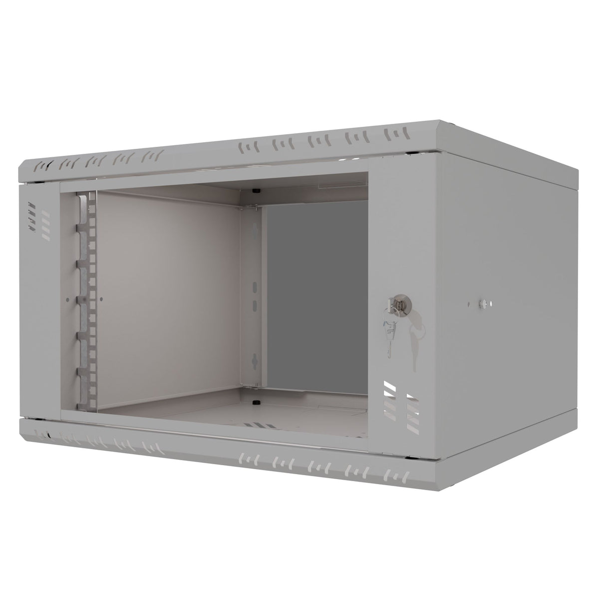 Stalflex Rack Cabinet 19" 6U, 450mm, Glass Door, Gray S-RC19-6U-450GG
