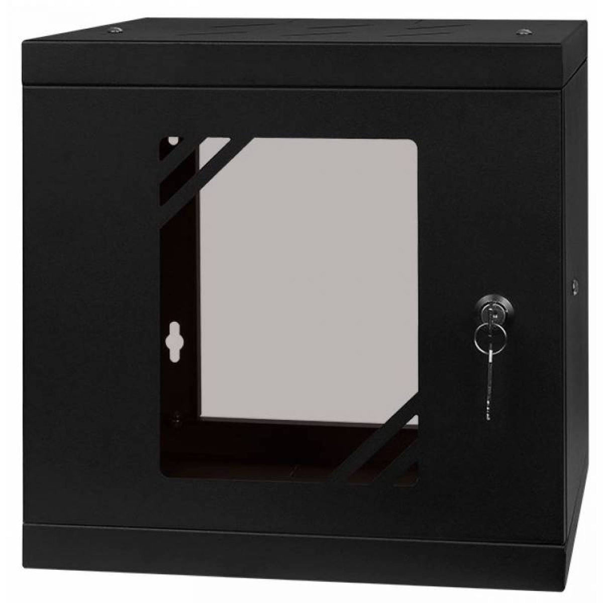 Stalflex Rack Cabinet 10" 6U, 300mm, Glass Door, Black RC10-6U-300GB