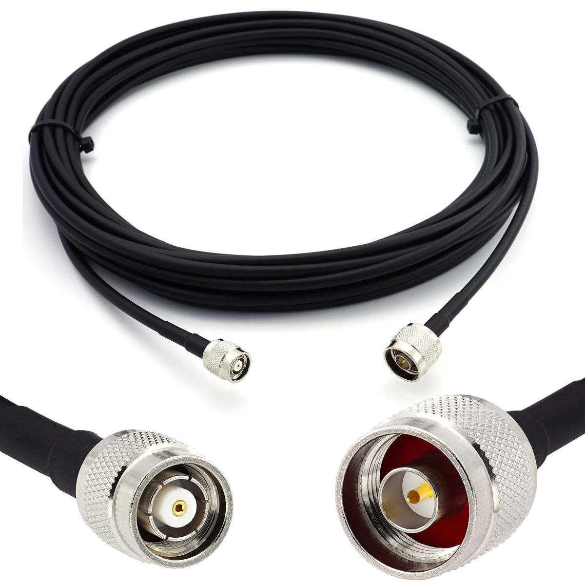 Rangeful N Male to RP-TNC Male 30cm Coaxial Cable — HF240 (LMR240 equivalent) HF240-RPTNCM-NM-0.3