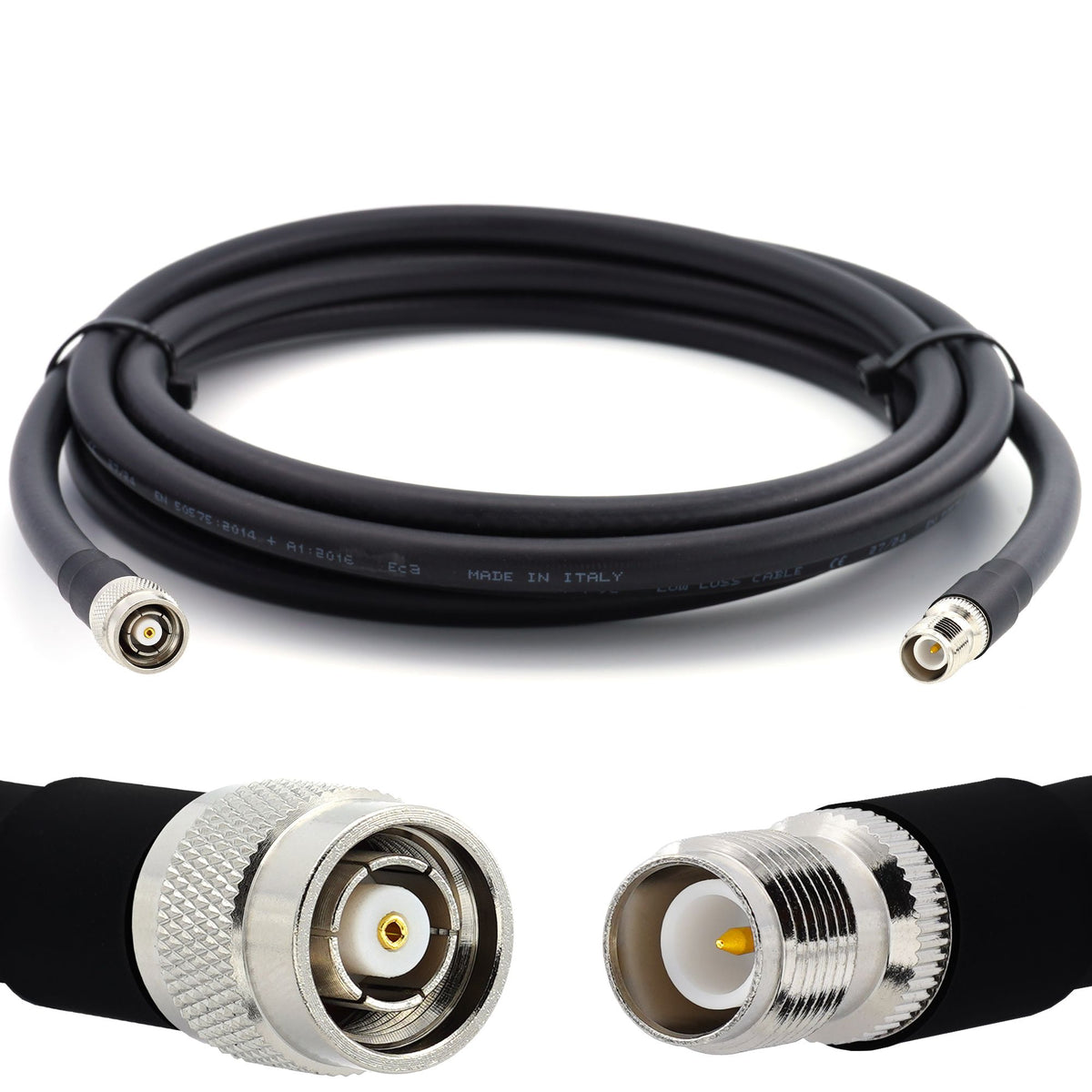 Rangeful RP-TNC Male to RP-TNC Female 15m Flexible Coaxial Cable — LMR400 UF UltraFlex equivalent HF400-RPTNCM-RPTNCF-15