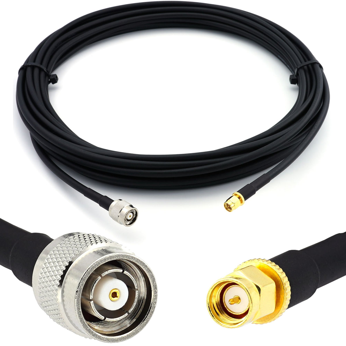 Rangeful SMA Male to RP-TNC Male 30cm Coaxial Cable — HF240 (LMR240 equivalent) HF240-RPTNCM-SM-0.3