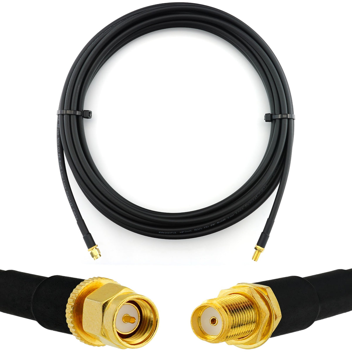 Rangeful SMA Male to SMA Female 7m Coaxial Cable — HF240 (LMR240 equivalent) HF240-SM-SF-7