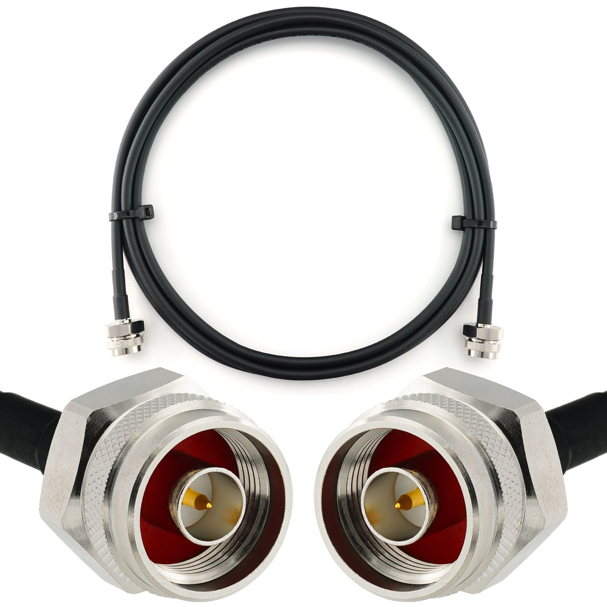 Rangeful N Male to N Male Hex 1m Coaxial Cable — HF240 (LMR240 equivalent) HF240-NMH-NMH-1
