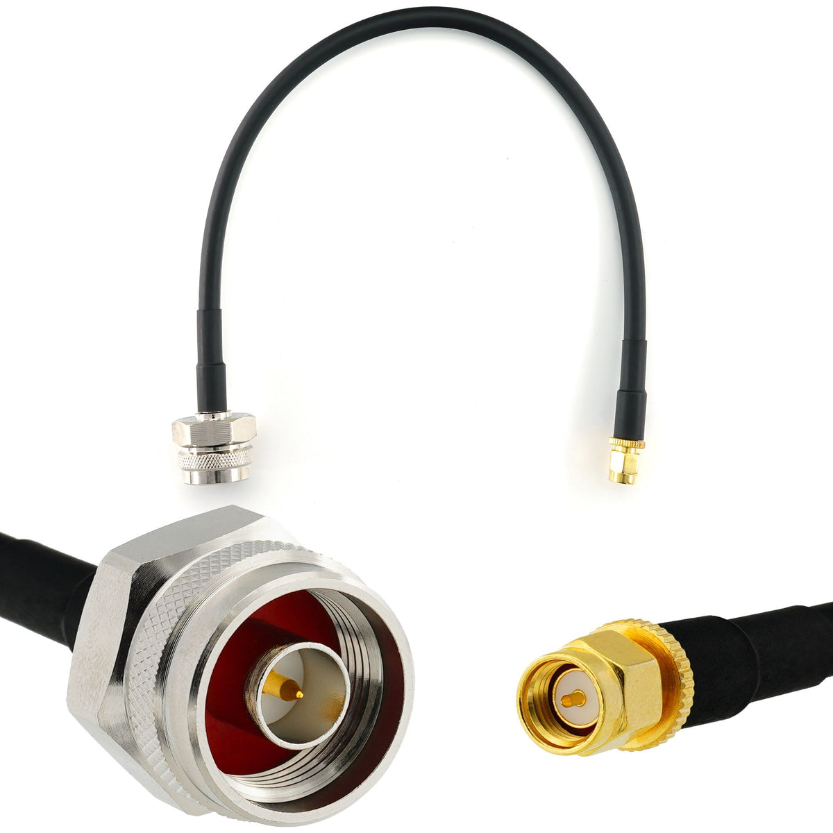 Rangeful SMA Male to N Male Hex 30cm Coaxial Cable — HF240 (LMR240 equivalent) HF240-NMH-SM-0.3