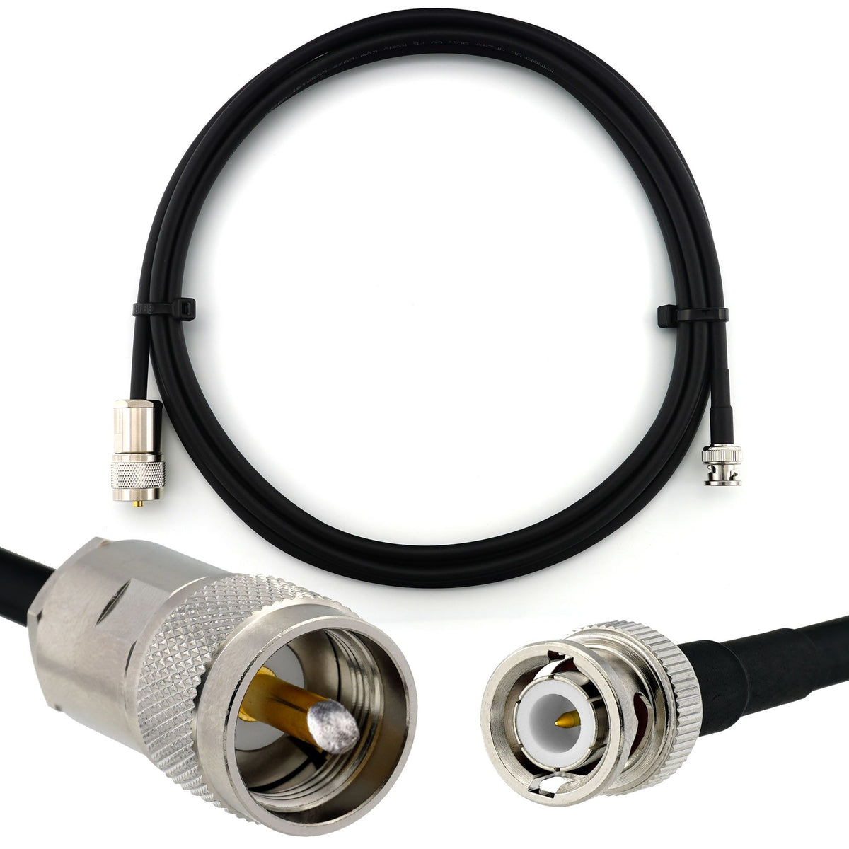 Rangeful BNC Male to PL259 1m UHF Coaxial Cable — HF240 (LMR240 equivalent) HF240-BNCM-PL-1