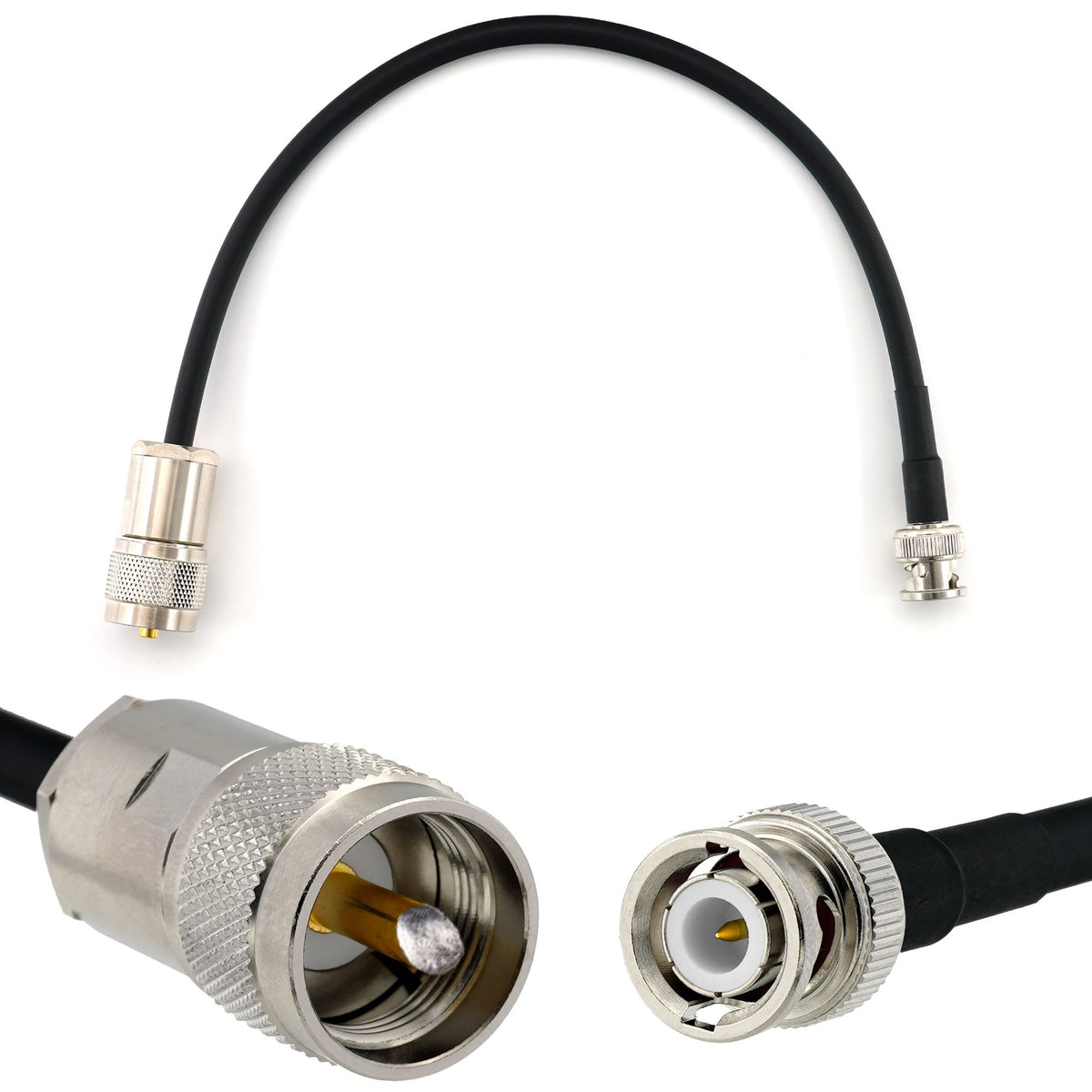 Rangeful BNC Male to PL259 50cm UHF Coaxial Cable — HF240 (LMR240 equivalent) HF240-BNCM-PL-0.5