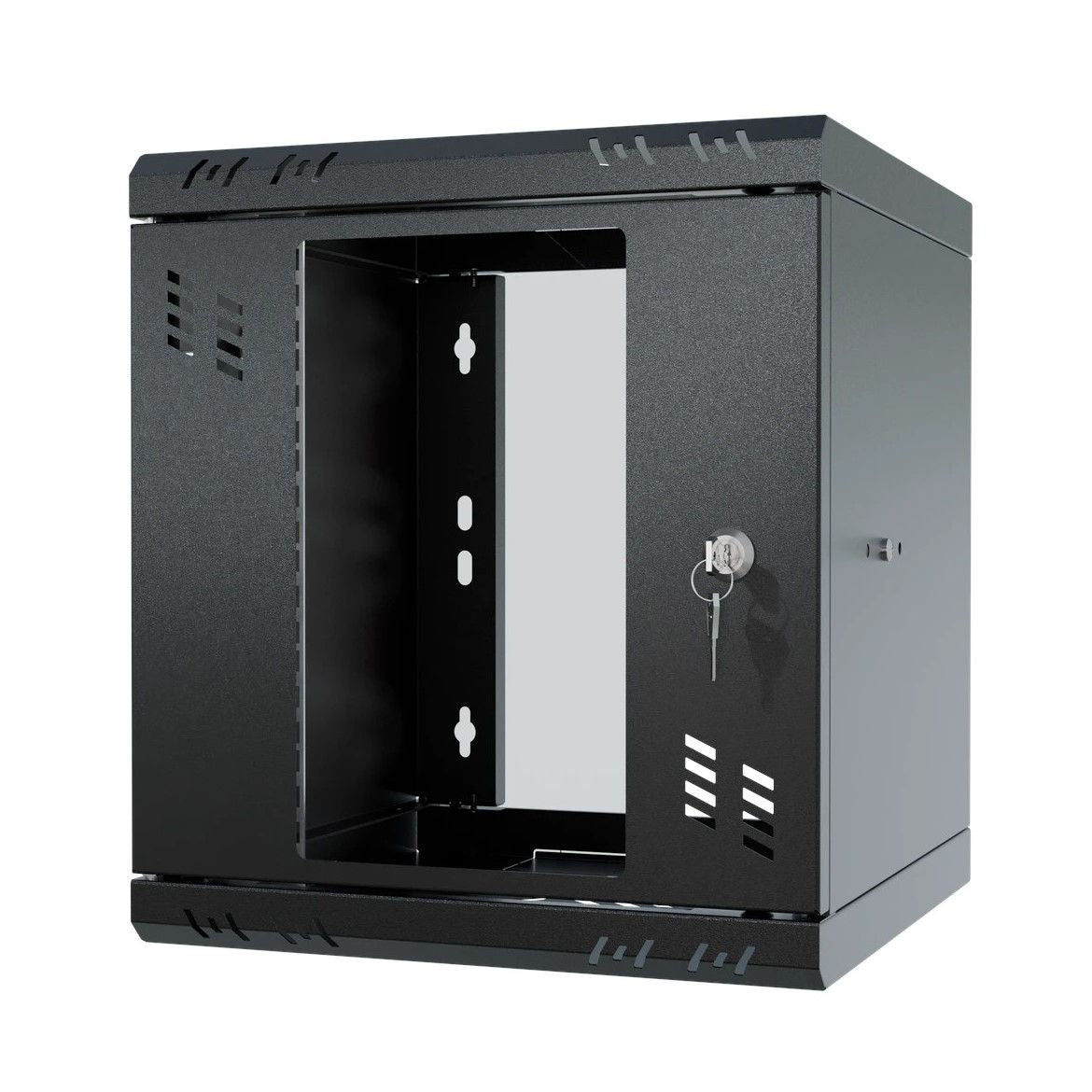 Stalflex Rack Cabinet 10" 6U, 300mm, Glass Door, Black S-RC10-6U-300GB