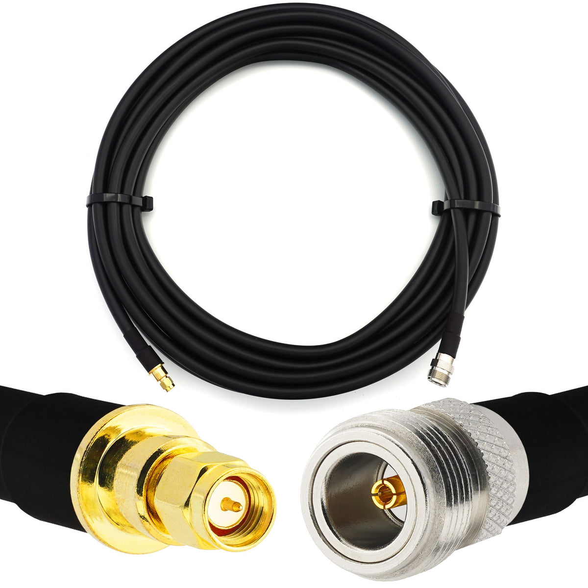 Rangeful SMA Male to N Female 2m Flexible Coaxial Cable — LMR400 UF UltraFlex equivalent HF400-NF-SM-2
