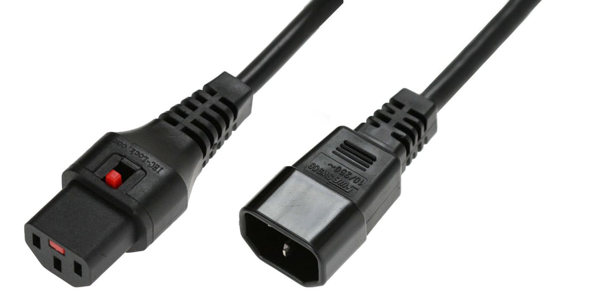 MicroConnect Powercord C13 IEC Lock - C14