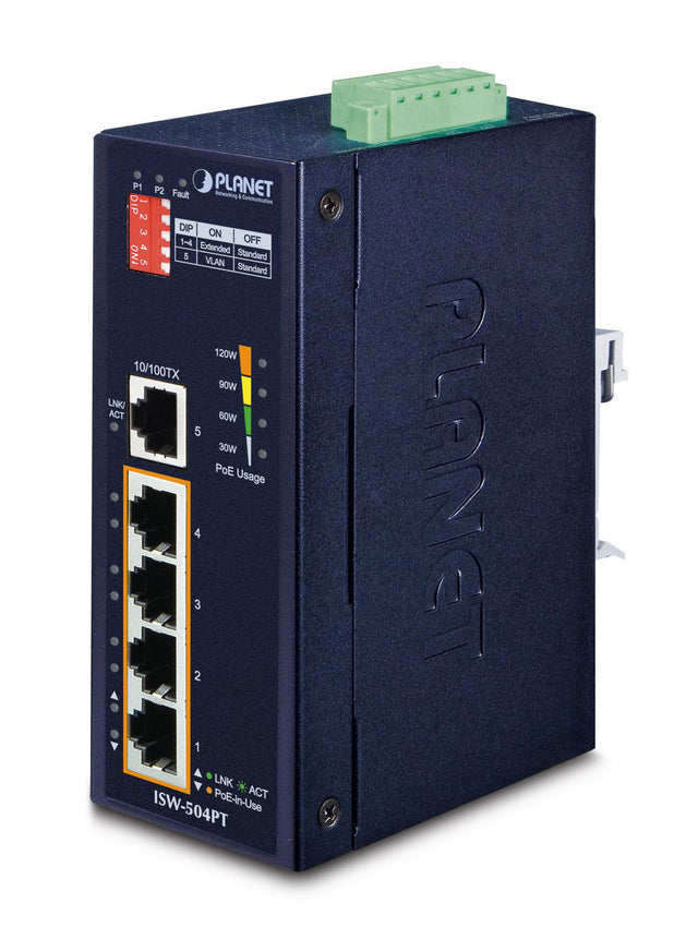 Planet IP30 5-Port/TP POE+ Industrial