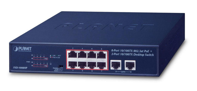 Planet 8-Port 10/100TX 802.3at PoE