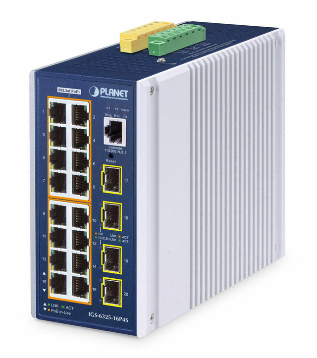 Planet IP30 DIN-rail Ind. L3 16 Port