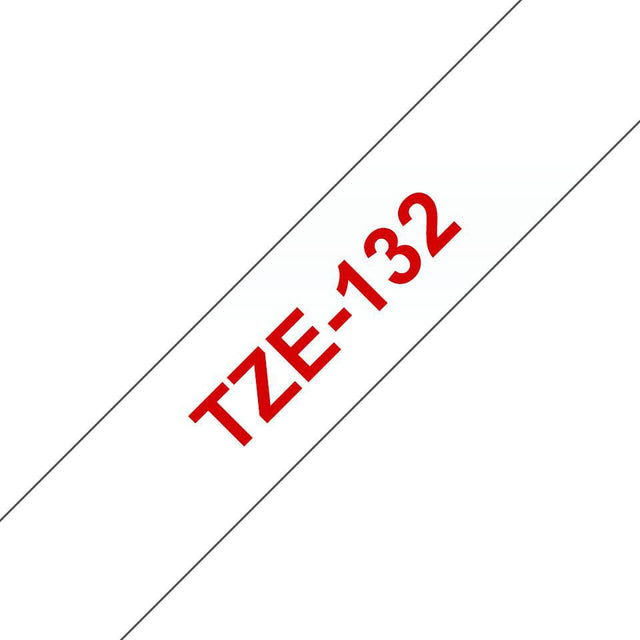 Brother Tape Red on Clear 12mm