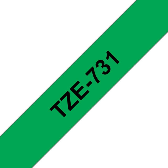 Brother Tape Black on Green 12mm