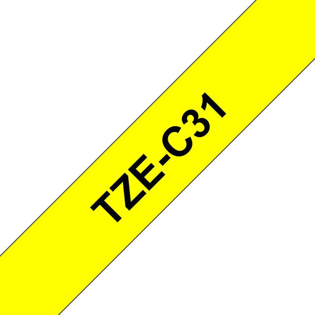 Brother Tape Black on Flu Yellow 12mm