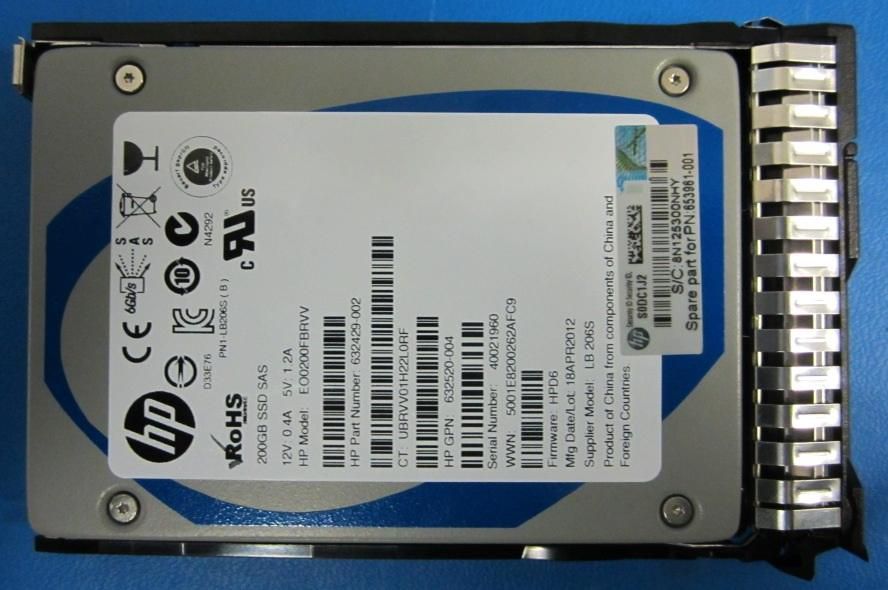 Hewlett Packard Enterprise 200Gb SAS 2.5 Inch